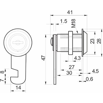 Замок для распашной двери механический 103-30 AKS 54981