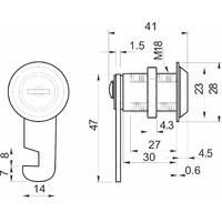 Замок для распашной двери механический 103-30 AKS 54981