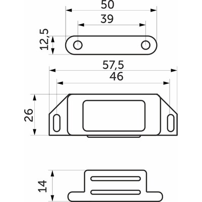 Защелка магнитная мебельная, большая, коричневая AKS 73002