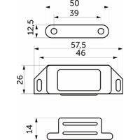 Защелка магнитная мебельная, большая, коричневая AKS 73002