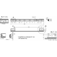 Механизм для раздвижных столов внутреннего крепления синхронный со стопором 35-650, AKS 68646