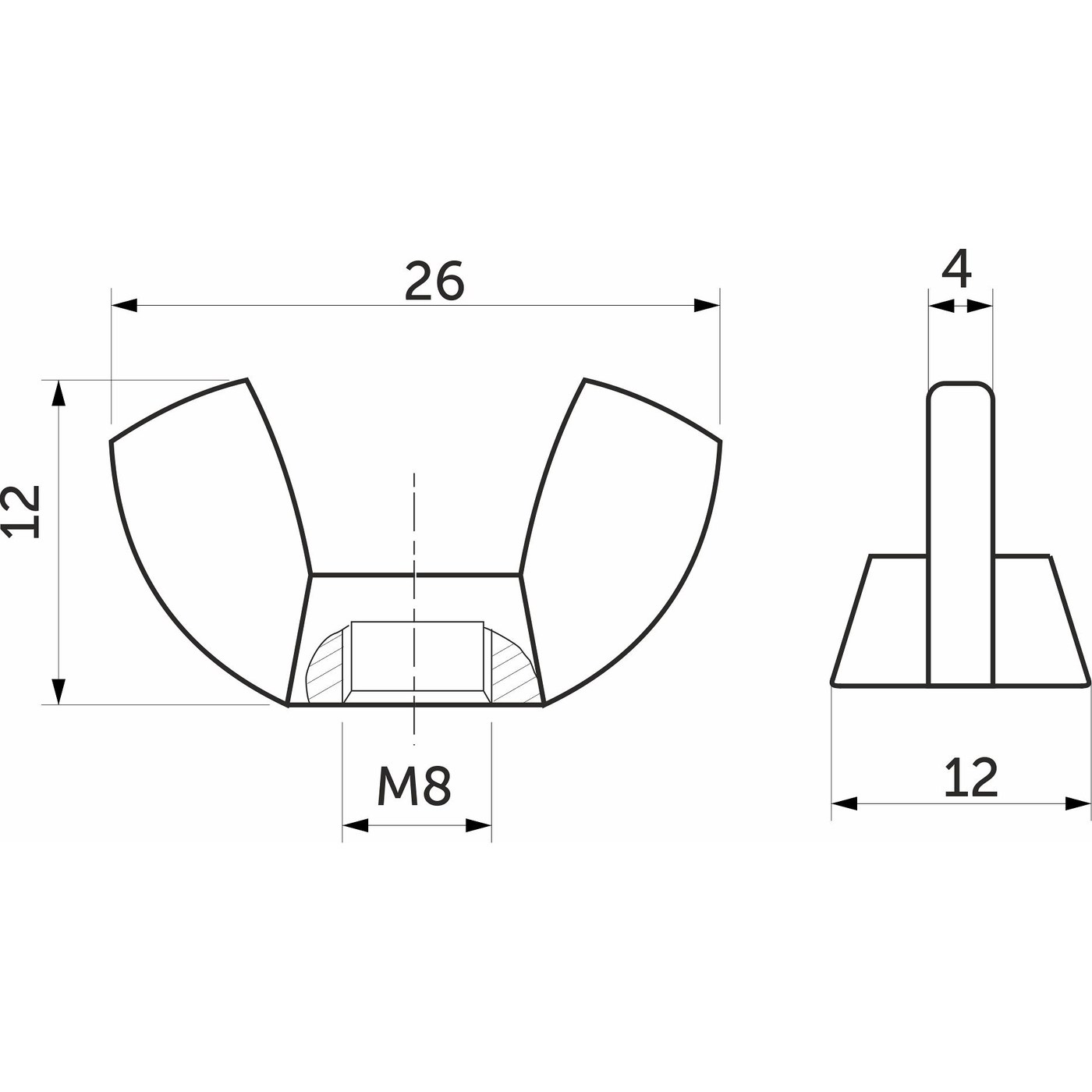 Гайка барашковая M8 AKS 33586