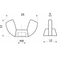 Гайка барашковая M8 AKS 33586