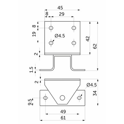 Механизм поворота вставки стола AKS 36224