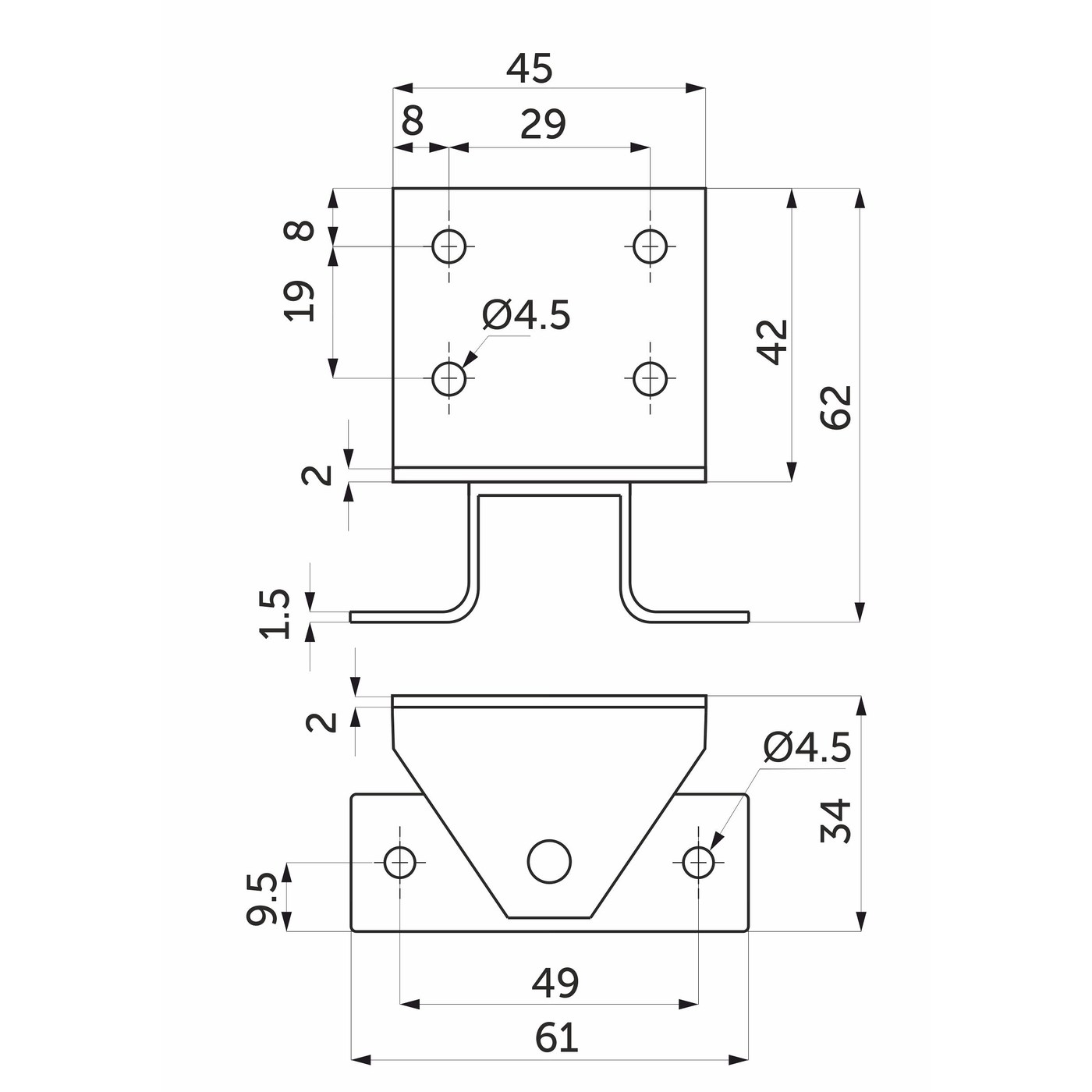 Механизм поворота вставки стола AKS 36224