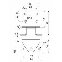 Механизм поворота вставки стола AKS 36224