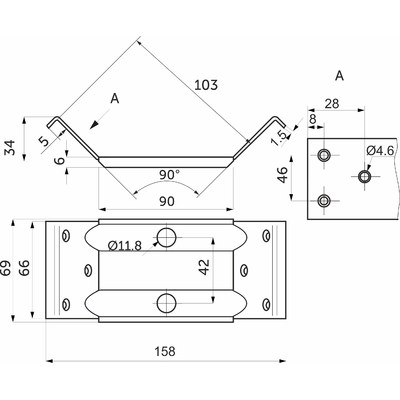 Стяжка для столов IV белый цинк AKS 58587