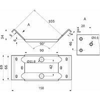 Стяжка для столов IV белый цинк AKS 58587