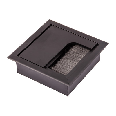 Пропуск кабельный метал. 80*80мм, черный AKS 67357