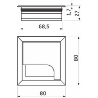 Пропуск кабельный метал. 80*80мм, черный AKS 67357