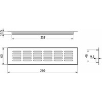 Решетка вентиляционная 250*60, черная AKS 89604