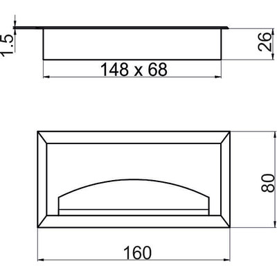 Пропуск кабельный метал. 80*160мм, аллюминий AKS 57088