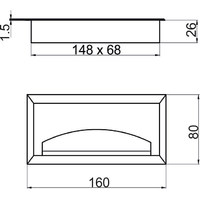 Пропуск кабельный метал. 80*160мм, аллюминий AKS 57088