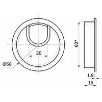 Пропуск кабельный металл D60 мм мат.хром AKS 58314