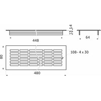 Решетка вентиляционная 480*80, черная AKS 65797