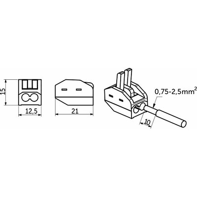 Соединитель клеммный K202, быстрозажимной AKS 91905