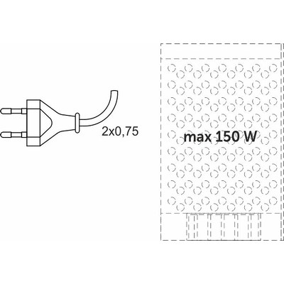 Сетевой шнур с вилкой для трансформаторов мощностью до 150Вт, 1,8м 2х0,75 белый, 1,8м AKS 91906