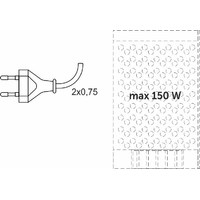 Сетевой шнур с вилкой для трансформаторов мощностью до 150Вт, 1,8м 2х0,75 белый, 1,8м AKS 91906