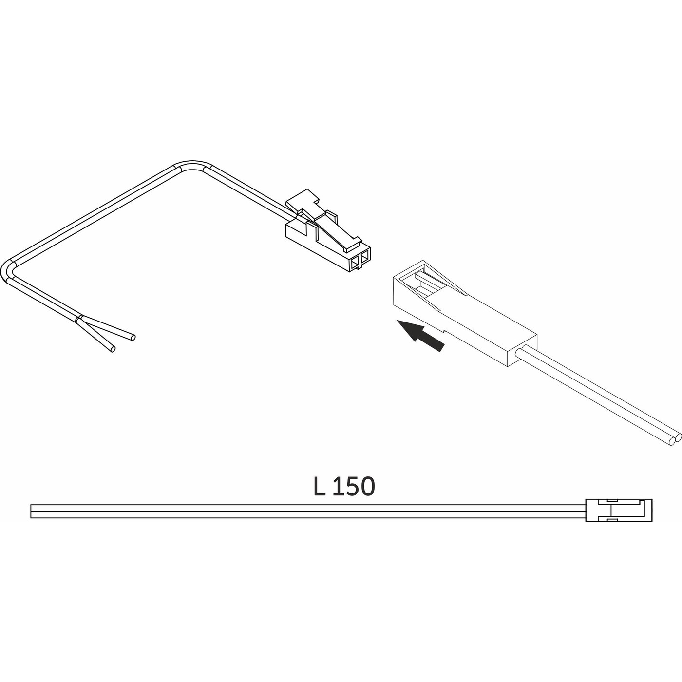 Шнур соединительный (миниконнектор папа- провод), 15 см, AKS 78712