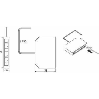Шнур соединительный с разветвителем для мини коннекторов 6 точечный без миниконнектора, 15 AKS 78714