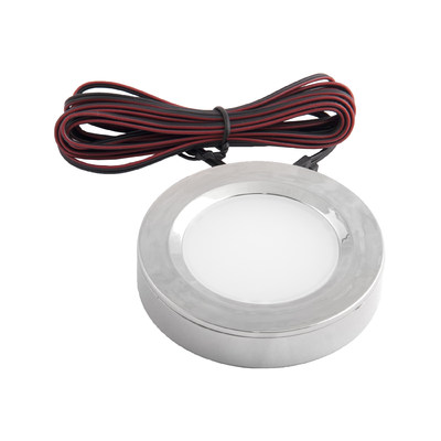 Светильник светодиодный STAR, врезной/накладной, 2W, 12V круглый, хром, 6000К, AKS 75633