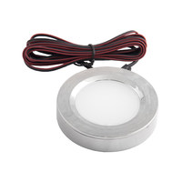 Светильник светодиодный STAR, врезной/накладной, 2W, 12V круглый, хром, 6000К, AKS 75633