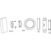 Светильник светодиодный STAR, врезной/накладной, 2W, 12V круглый, хром, 6000К, AKS 75633
