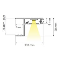 Профиль алюм. SKYLINE 2 м торцевой накладной с прозрачным экраном AKS 78167
