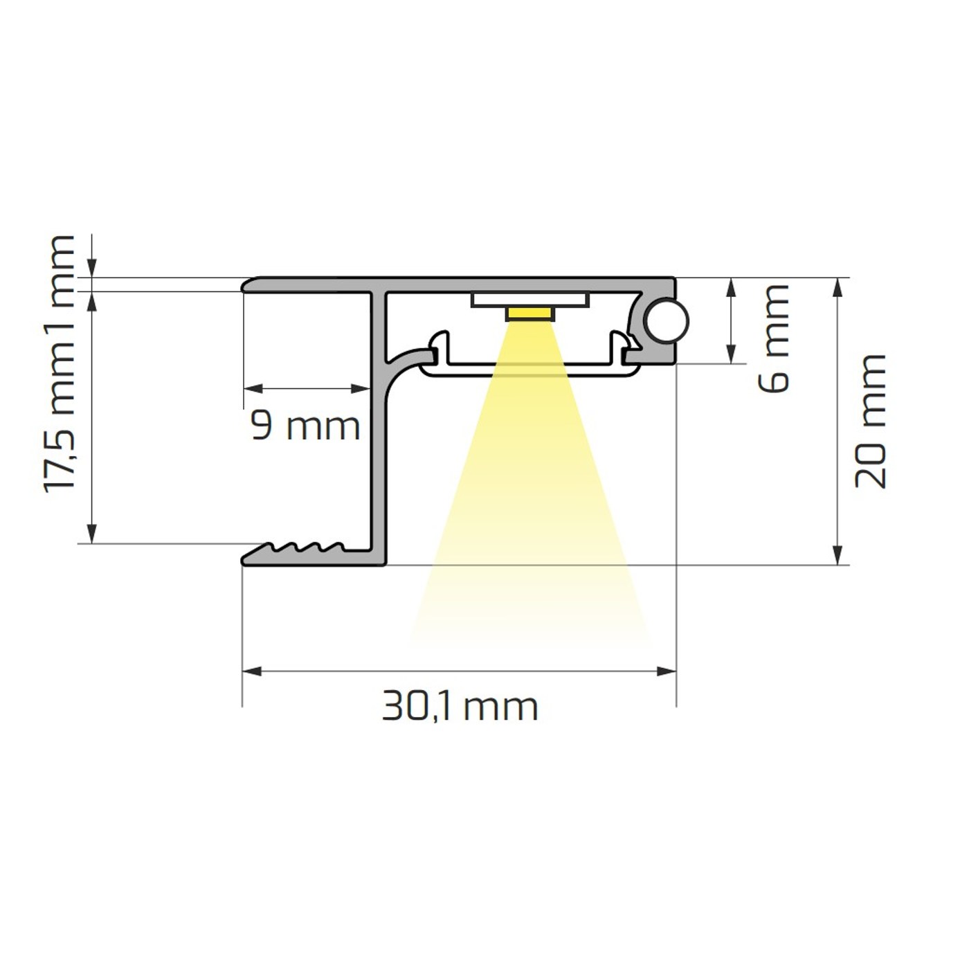 Профиль алюм. SKYLINE 2 м торцевой накладной с прозрачным экраном AKS 78167