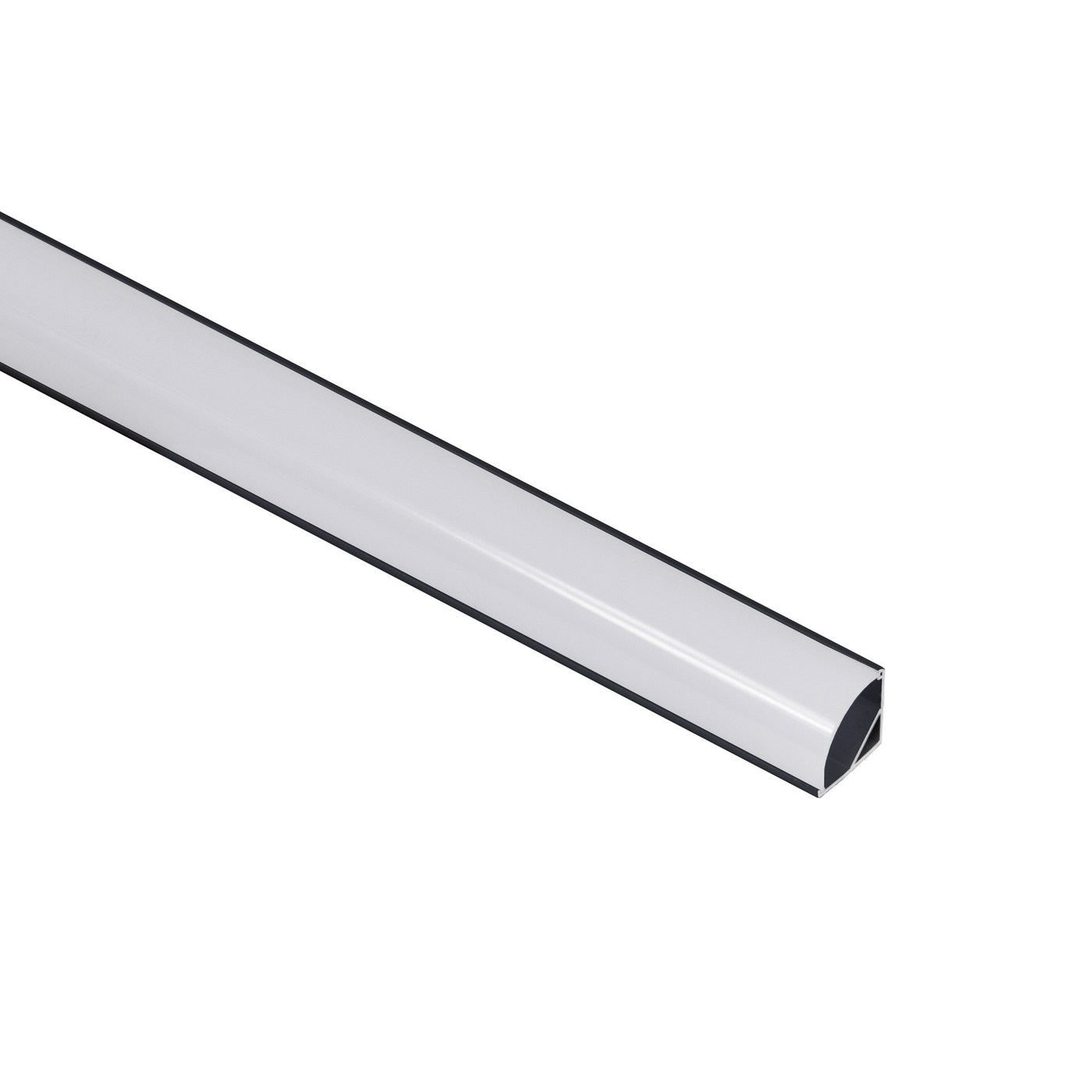 Профиль алюминиевый ORION-1616C угловой с экраном,форма экрана четверть круга, черный AKS 82535