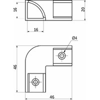 Уголок для профиля ORION-1616C, цвет белый AKS 81804