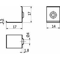 Держатель для углового профиля ORION-1616C, аллюминий AKS 77269