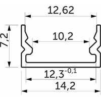 Профиль алюминиевый SIRIUS-1407S накладной с экраном, цвет алюминий, 3м AKS 85460