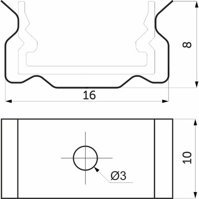 Держатель для накладного профиля SIRIUS-1407S AKS 77266