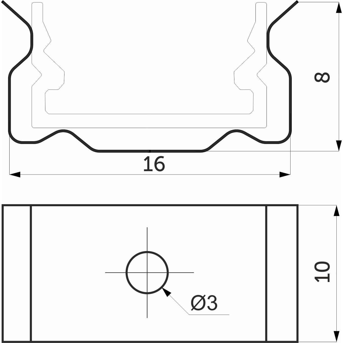 Держатель для накладного профиля SIRIUS-1407S AKS 77266