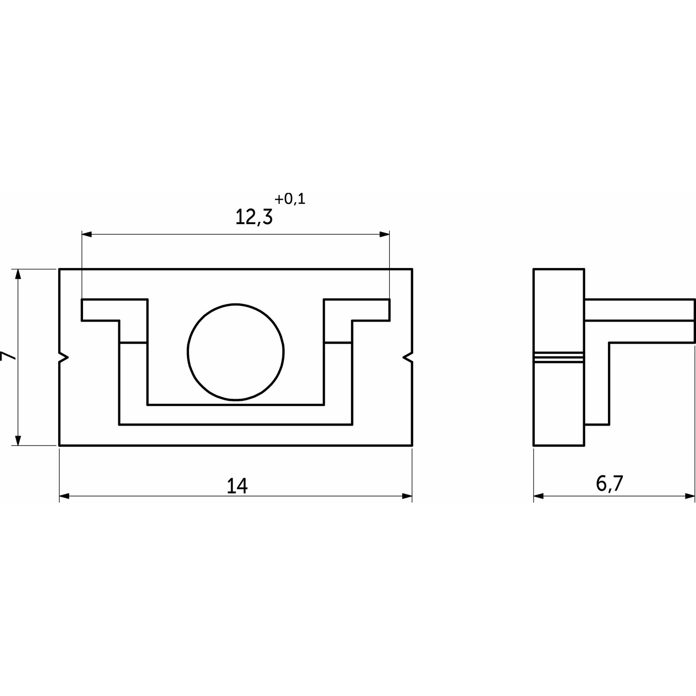 Заглушка к алюминиевому профилю SIRIRUS-1407S, цвет белый AKS 77263
