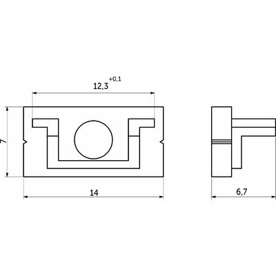 Заглушка к алюминиевому профилю SIRIRUS-1407S, цвет черный AKS 77265