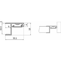 Профиль алюминиевый наклад./торц. CAPELLA-3016А, с экраном, цвет алюмин. 2 м AKS 104956