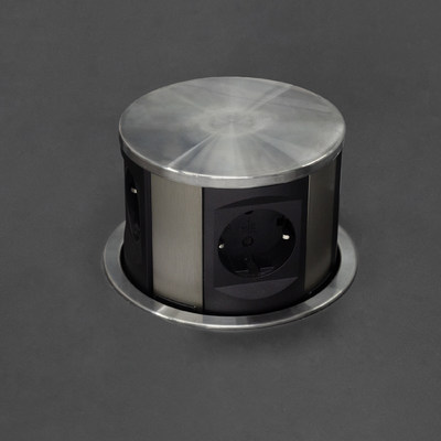 Выдвижной удлинитель 120 мм 4 розетки, сталь 2 м. AKS 78895