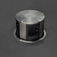 Выдвижной удлинитель 120 мм 4 розетки, сталь 2 м. AKS 78895