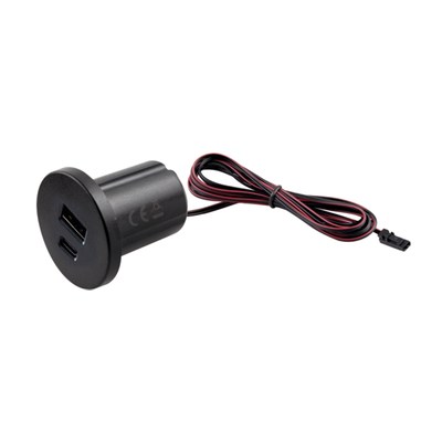 Устройство для зарядки аккумуляторов черный GNI-USB 1*USB/1*TYPE-C/12VDC.5VDC 2/1A AKS 60927
