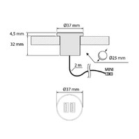 Устройство для зарядки аккумуляторов черный GNI-USB 1*USB/1*TYPE-C/12VDC.5VDC 2/1A AKS 60927