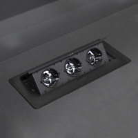 Выдвижной удлинитель AKS NOVA, 3 розетки, 2м. черный AKS 78893