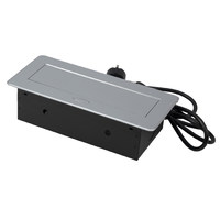 Выдвижной удлинитель AKS NOVA, 3 розетки, 2м. черный AKS 78893