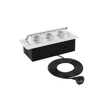 Выдвижной удлинитель AKS NOVA, 3 розетки, 2м, белый AKS 85088