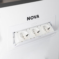 Выдвижной удлинитель AKS NOVA, 3 розетки, 2м, белый AKS 85088