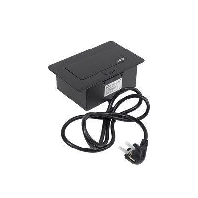 Выдвижной удлинитель NOVA 4, 1 розетка, 2xUSB-A, черный AKS 109636