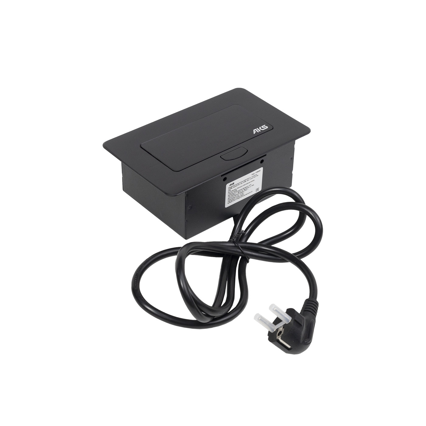 Выдвижной удлинитель NOVA 4, 1 розетка, 2xUSB-A, черный AKS 109636