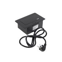 Выдвижной удлинитель NOVA 4, 1 розетка, 2xUSB-A, черный AKS 109636