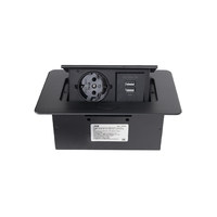 Выдвижной удлинитель NOVA 4, 1 розетка, 2xUSB-A, черный AKS 109636